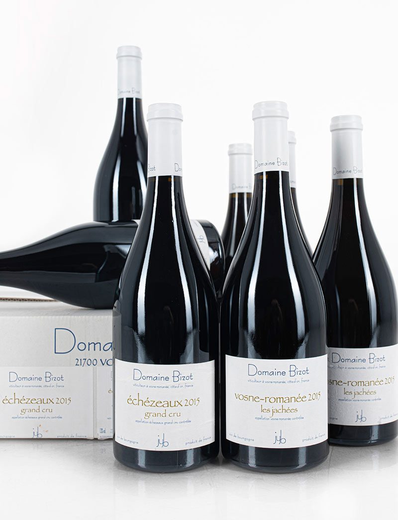 Lots 365 & 371: 4 bottles 2015 Domaine Bizot Echezeaux in OCB & 6 bottles 2015 Vosne Romanee Les Jachees