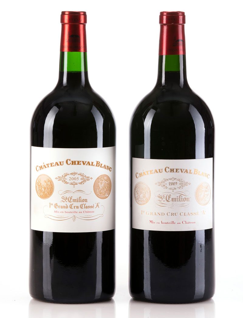 Lots 654 & 659: 2 double magnums 2005 & 3 double magnums 2009 Château Cheval Blanc